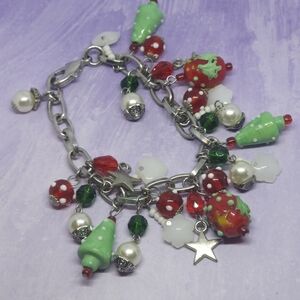 Murano Glass Bead Charm Bracelet